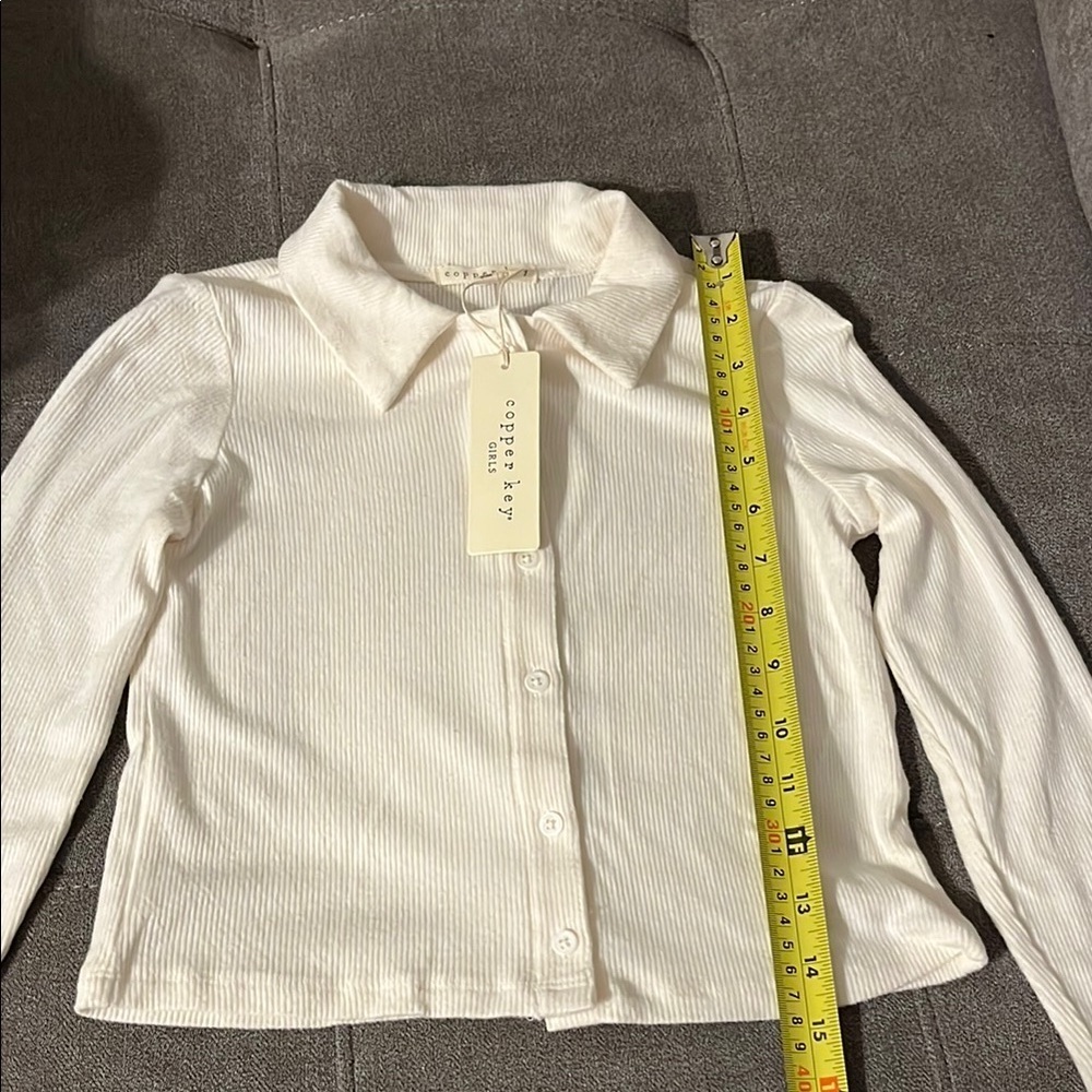 Copper Key Cream Ribbed Button-Up Shirt - Picture 4 of 9